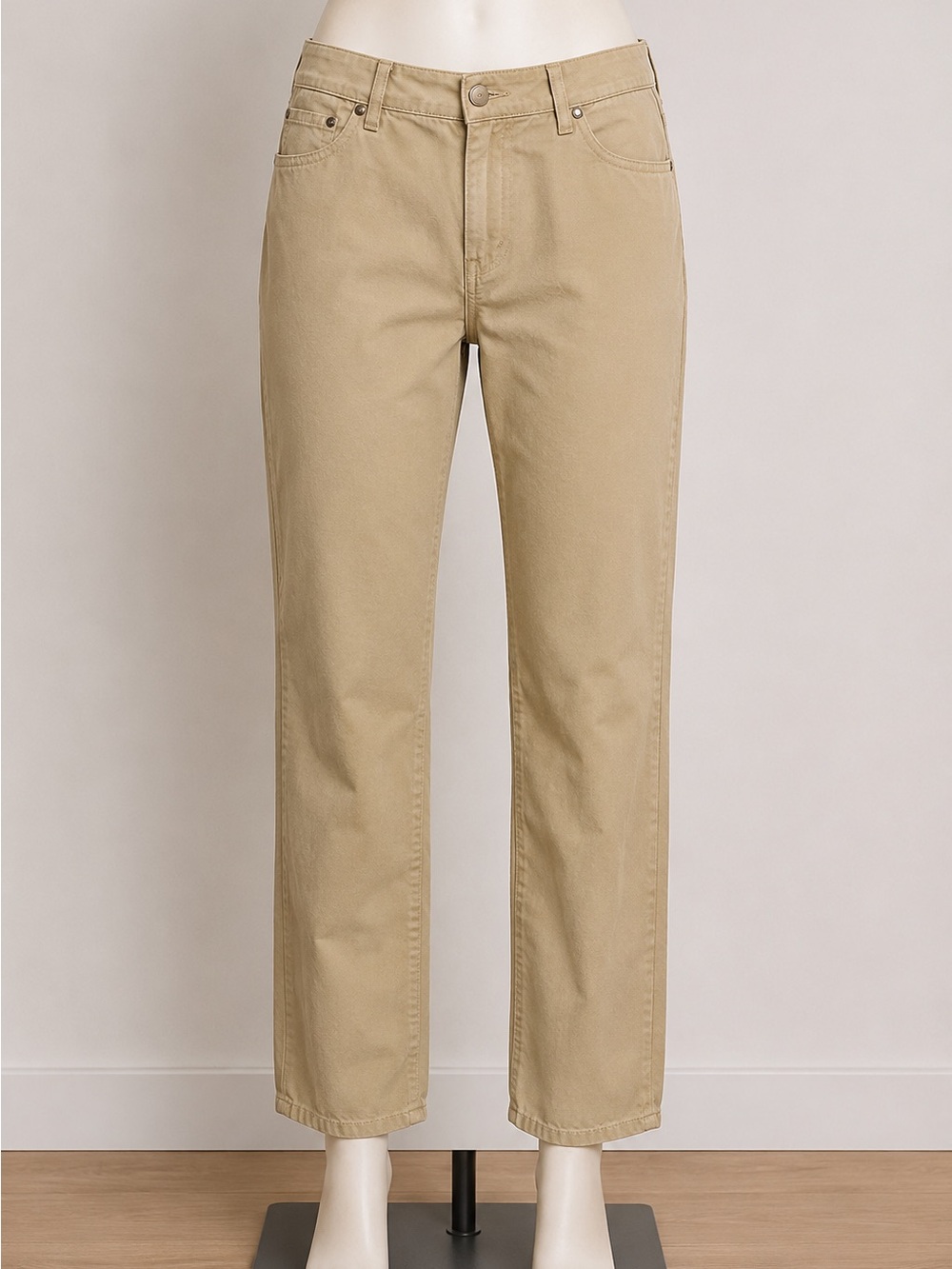 100% cotton Talbots Women’s Size 10 Tan Jeans Straight Leg Mid Rise Flat Front